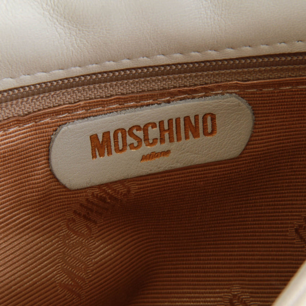 Vintage Moschino heart shape quilted lambskin Gold chain strap purse