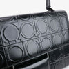 Authentic Salvatore Ferragamo Leather Gancini Pattern Shoulder Bag