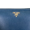 Authentic Prada Saffiano Blue leather zip around wallet