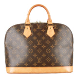 Authentic Louis Vuitton signature monogram canvas Alma Handbag M51130