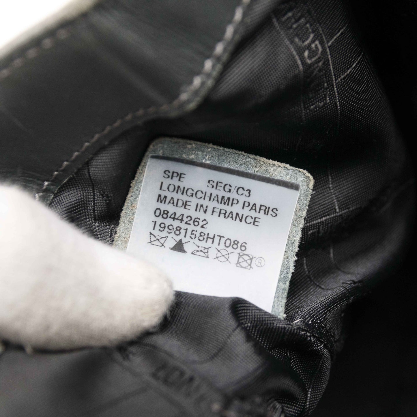 Authentic Longchamp Crocodile-Embossed Leather Handbag