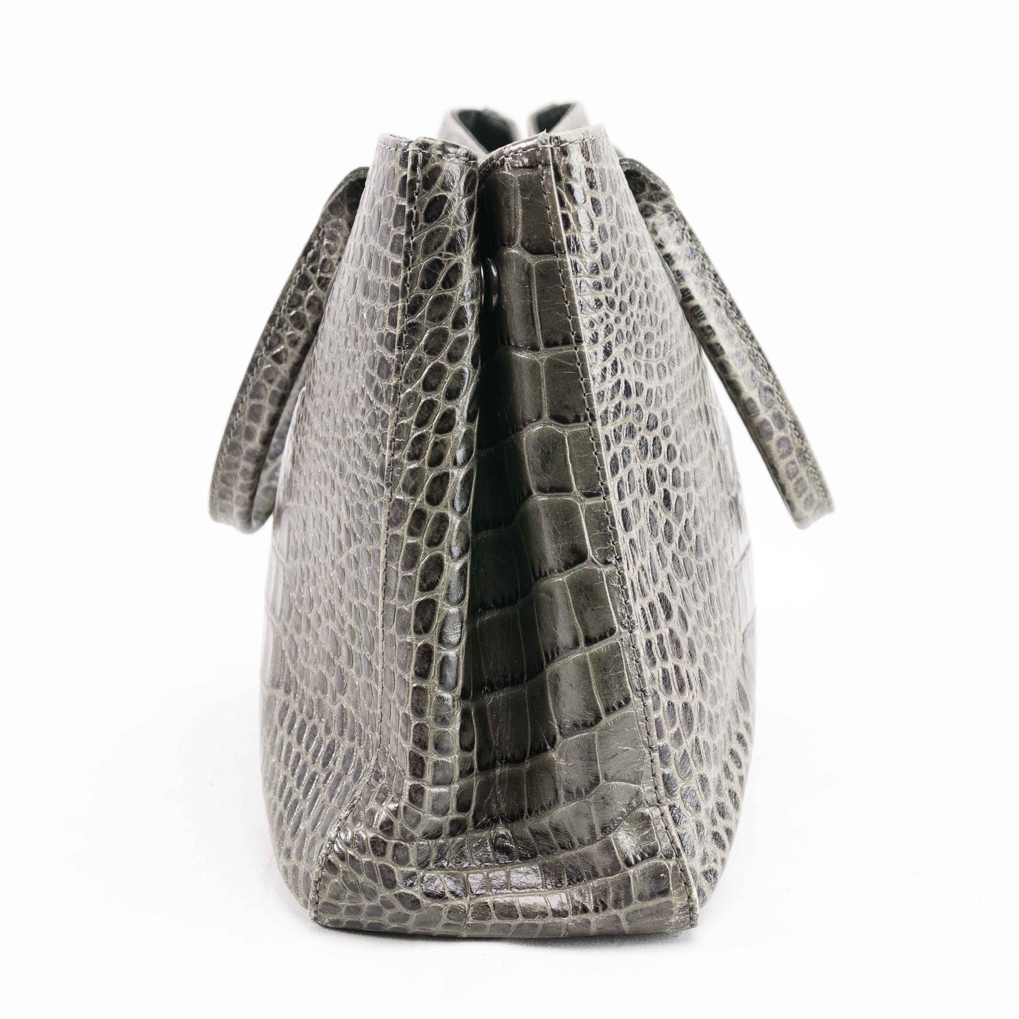 Authentic Longchamp Crocodile-Embossed Leather Handbag