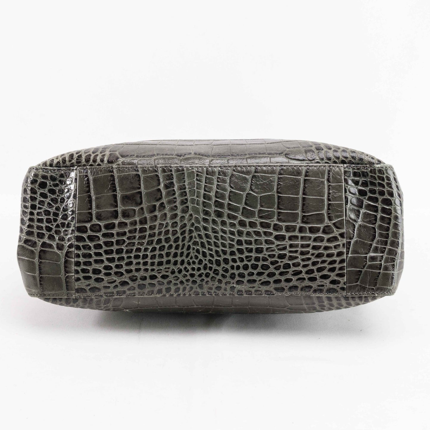 Authentic Longchamp Crocodile-Embossed Leather Handbag