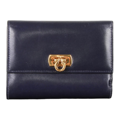 Authentic Prada Saffiano blue leather zip around coin wallet