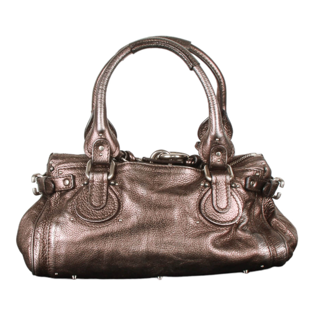 Authentic Chloe metallic Paddington Satchel Shoulder/Hand bag