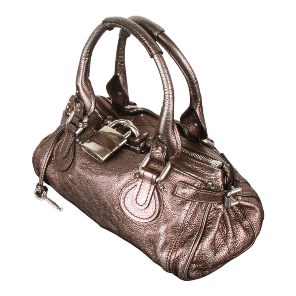 Authentic Chloe metallic Paddington Satchel Shoulder/Hand bag