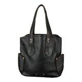 Authentic Salvatore Ferragamo Black leather tote hand bag