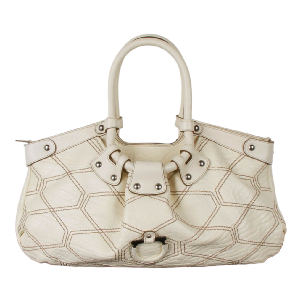 Authentic Salvatore Ferragamo cream white hand bag