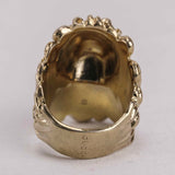 Authentic Gucci Lion Head Ring with Green Swarovski Crystal