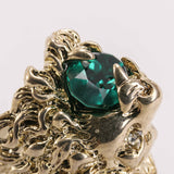 Authentic Gucci Lion Head Ring with Green Swarovski Crystal 18