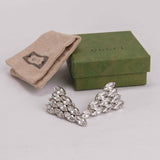 Authentic Gucci V shape drop Crystals clip on earrings