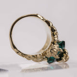 Authentic Gucci Lion Head Ring with Green Swarovski Crystal