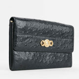 Authentic Vintage Versace Ostrich Leather Medusa Long Wallet