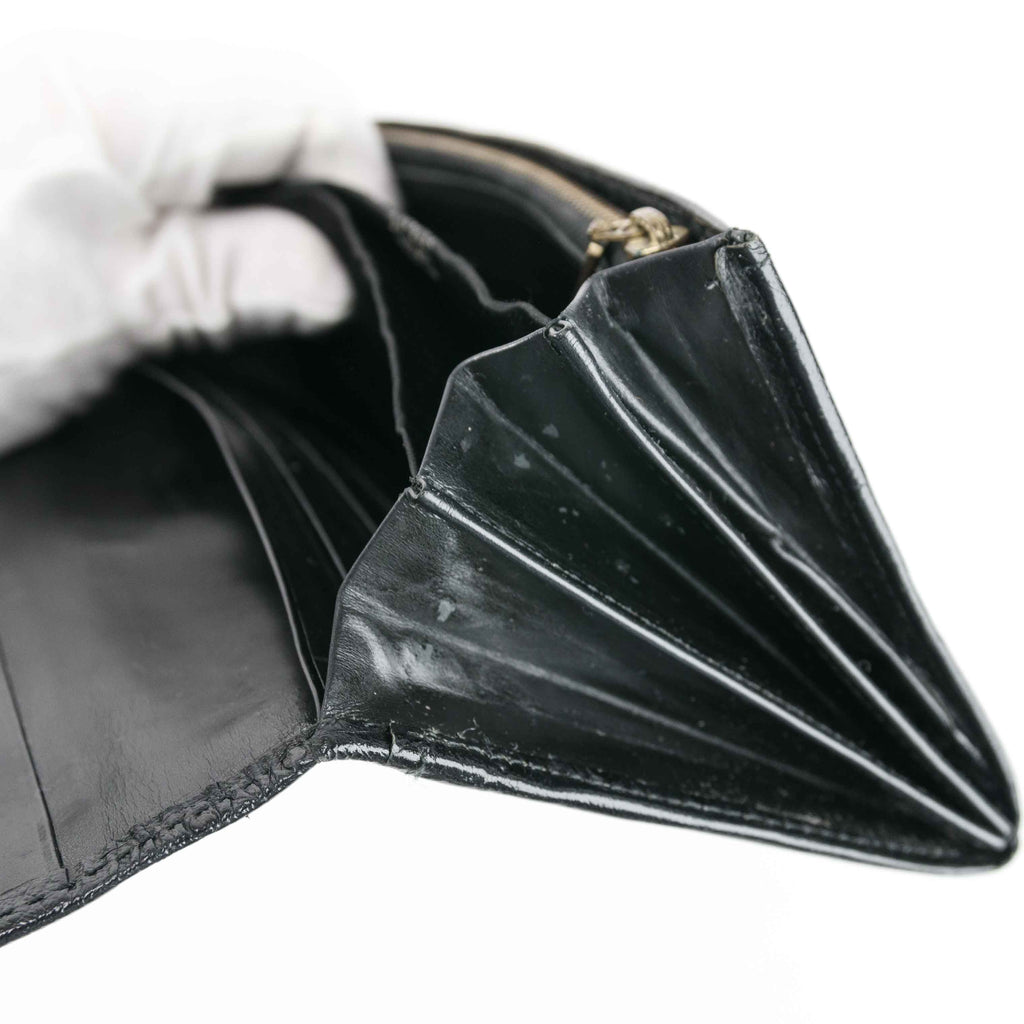 Authentic Vintage Versace Ostrich Leather Medusa Long Wallet