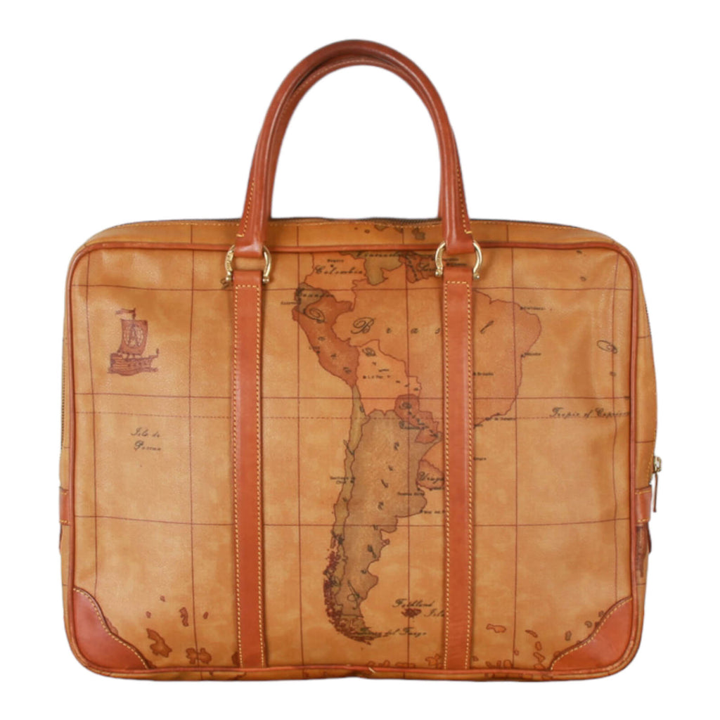 Authentic Alviero Martini Prima Classe world map soft briefcase