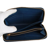 Authentic Prada Saffiano Blue leather zip around wallet 1ML506