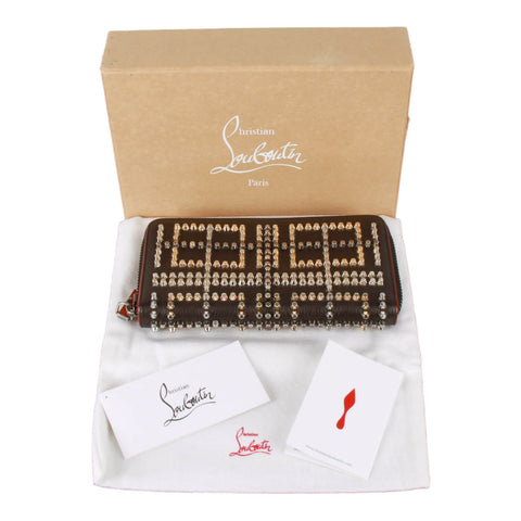Authentic Louboutin Macaron Leo Leather spike Wallet