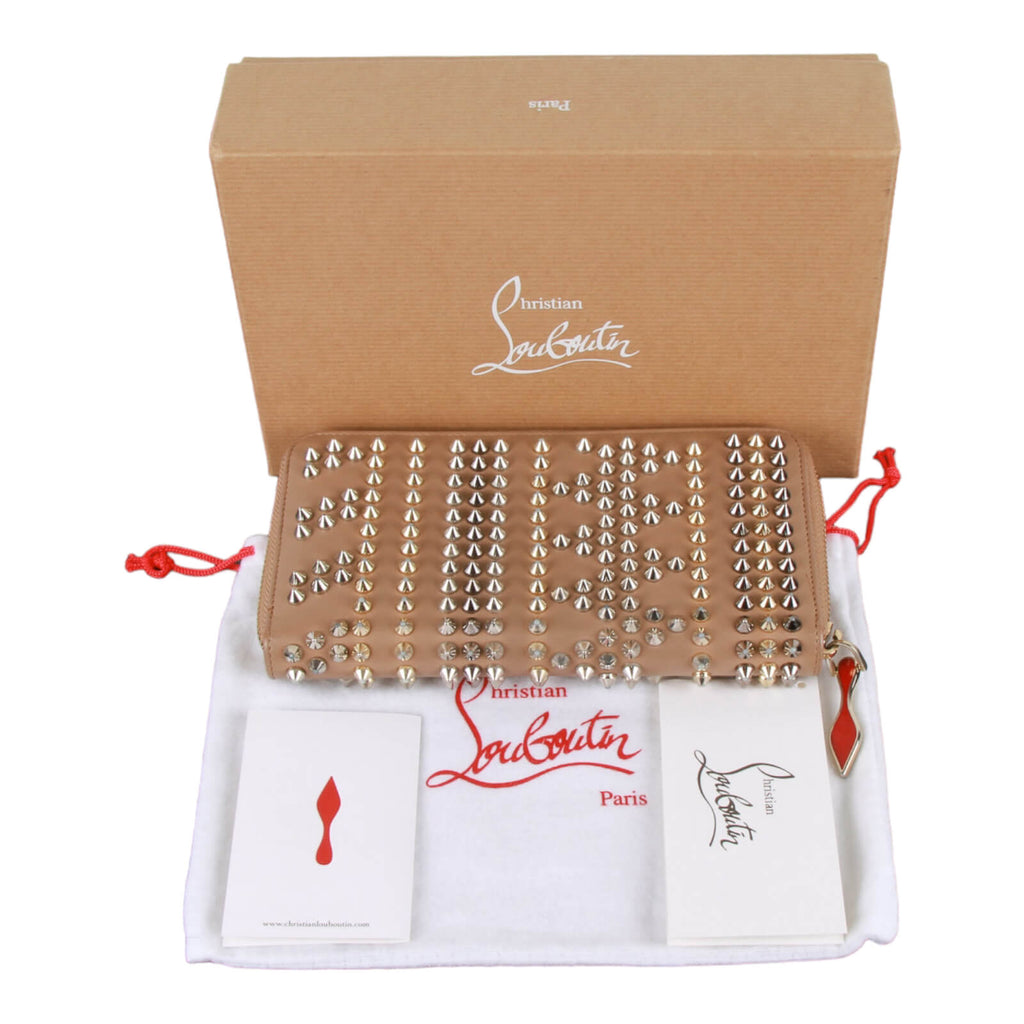 Authentic Christian Louboutin Panettone zip around spike wallet