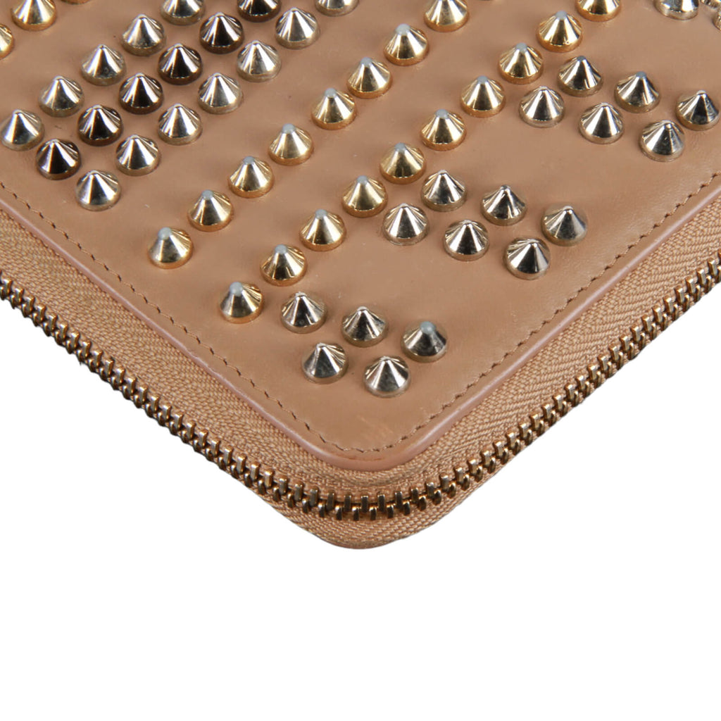 Authentic Christian Louboutin Panettone zip around spike wallet