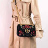 Authentic Gucci - GG Marmont Floral Embroidered Velvet Mini Shoulder bag