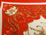 Authentic Hermes pleated Scarf Stole "Cheval Turc"  by Christine Vauzelles