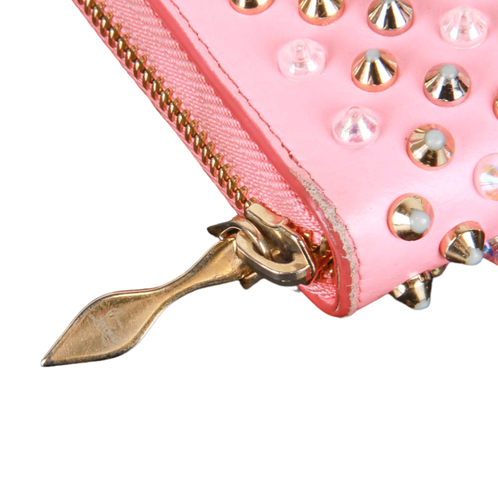 Christian Louboutin Panettone Spike-Studded Wallet in Green