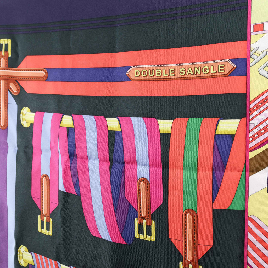 Authentic HERMES Silk Scarf Double Sangle