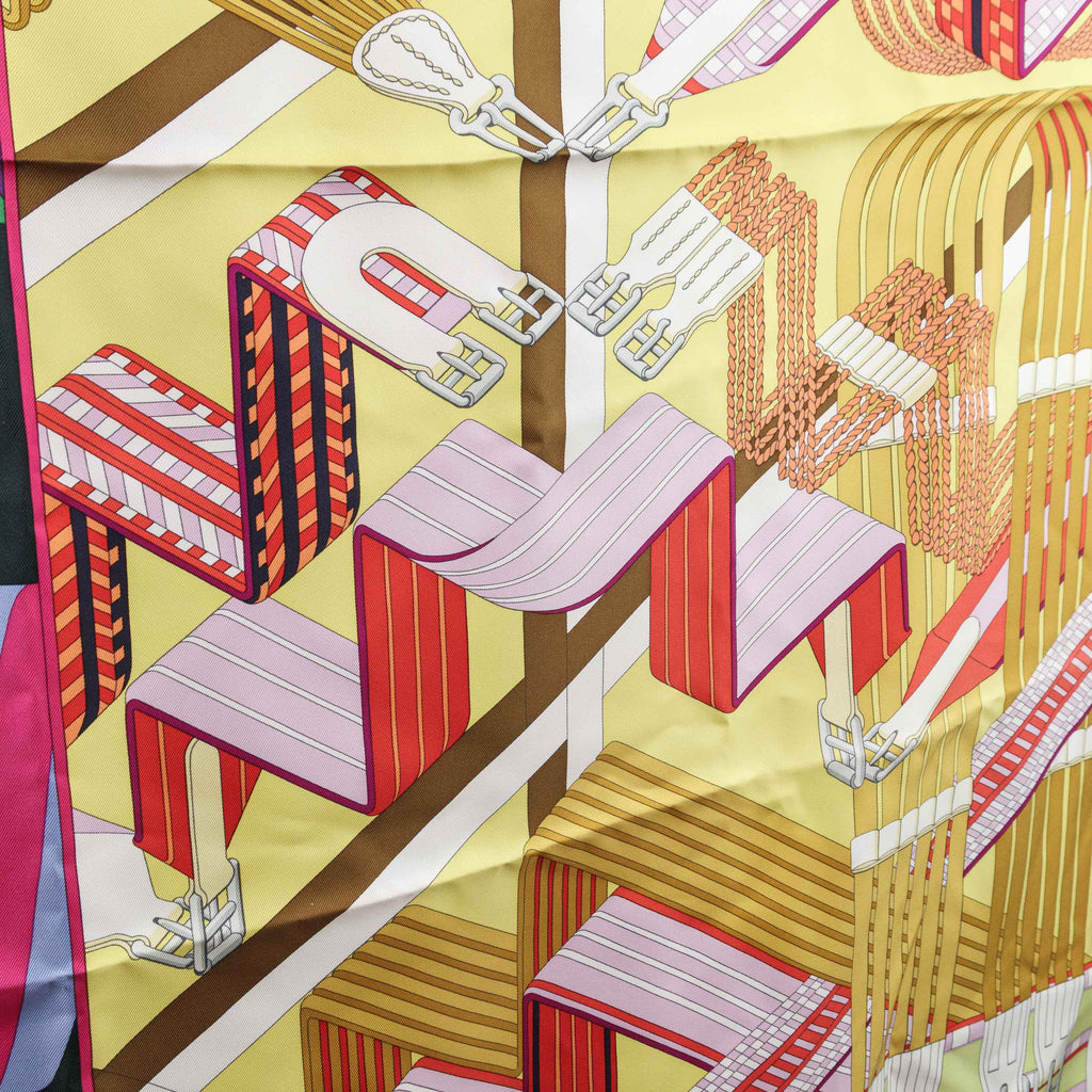 Authentic HERMES Silk Scarf Double Sangle
