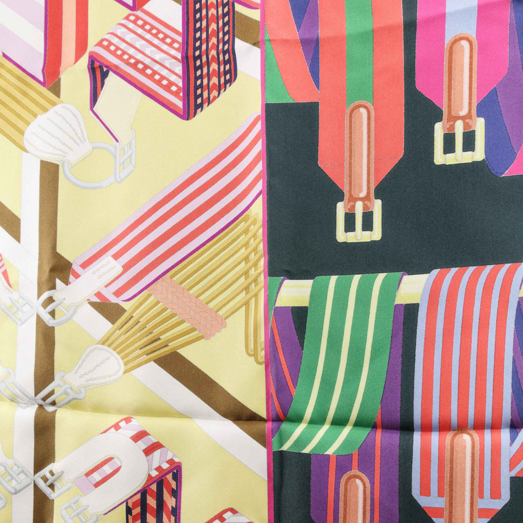 Authentic HERMES Silk Scarf Double Sangle