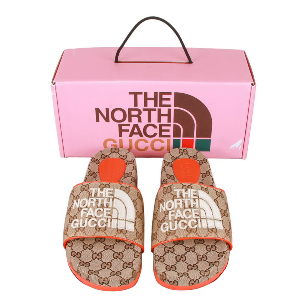 Authentic GUCCI x THE NORTH FACE GG CANVAS SLIDES SIZE: 9