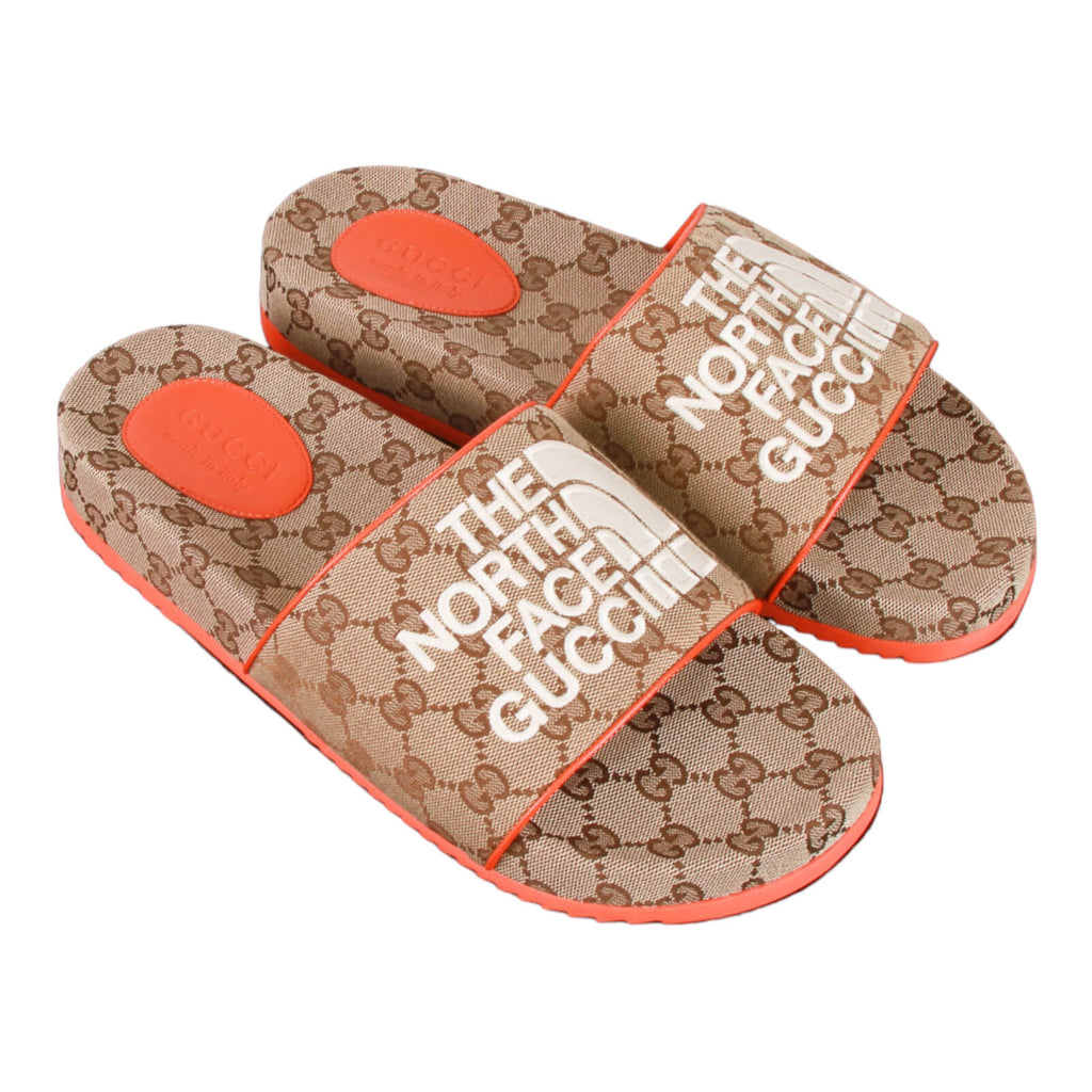 Authentic GUCCI x THE NORTH FACE GG CANVAS SLIDES SIZE: 9