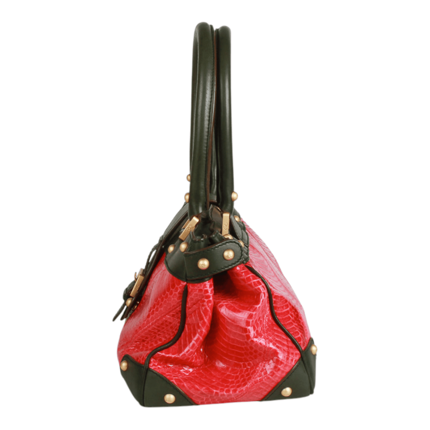 Christian Lacroix Vintage Pink Snake-Embossed Leather Shoulder Bag