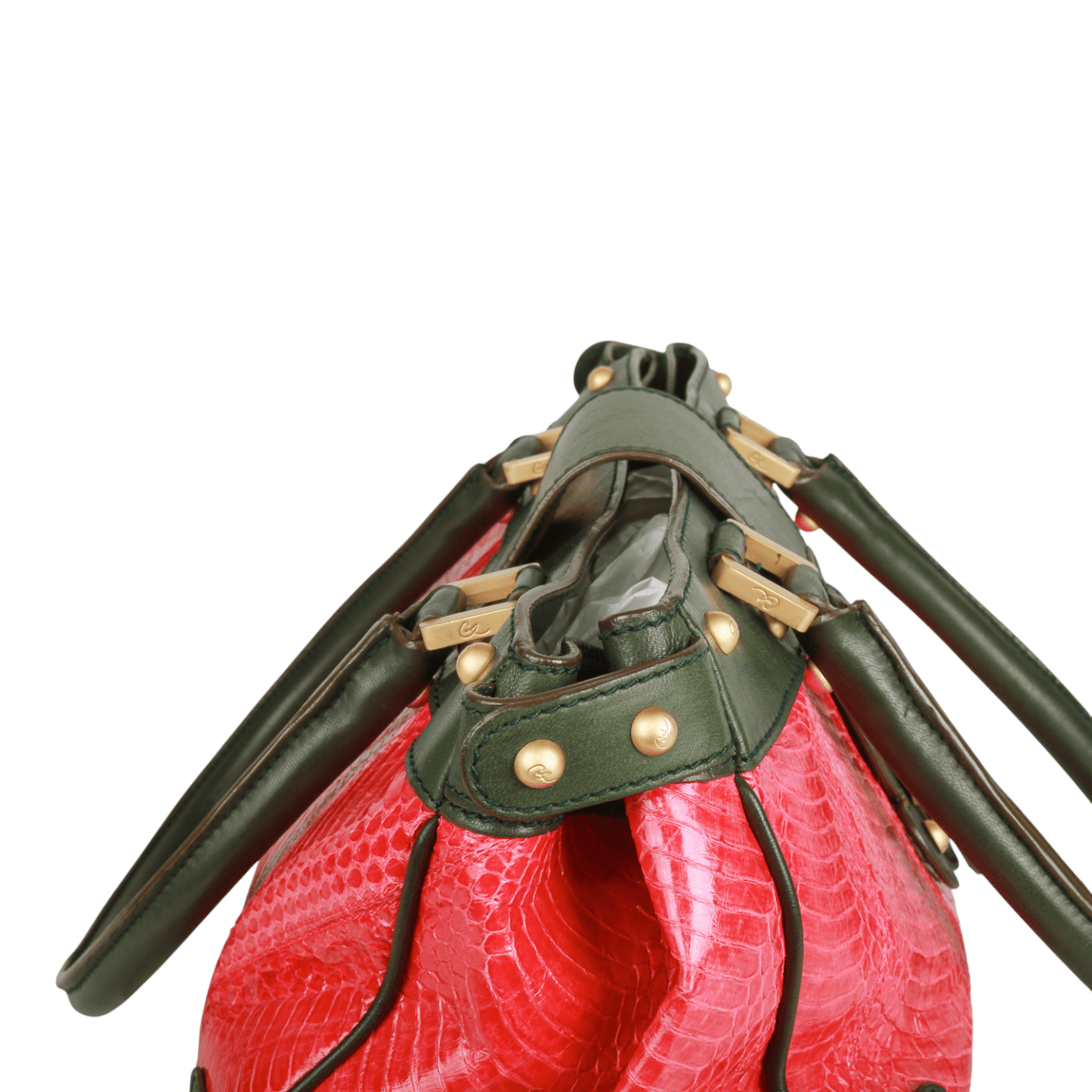 Christian Lacroix Vintage Pink Snake-Embossed Leather Shoulder Bag