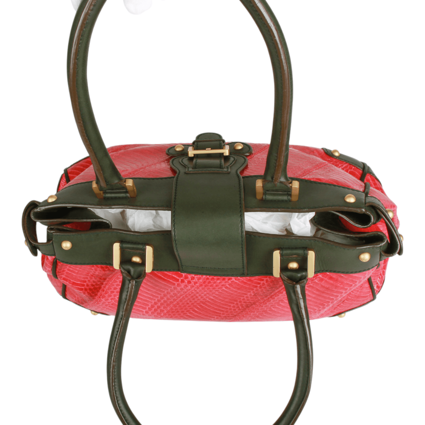 Christian Lacroix Vintage Pink Snake-Embossed Leather Shoulder Bag