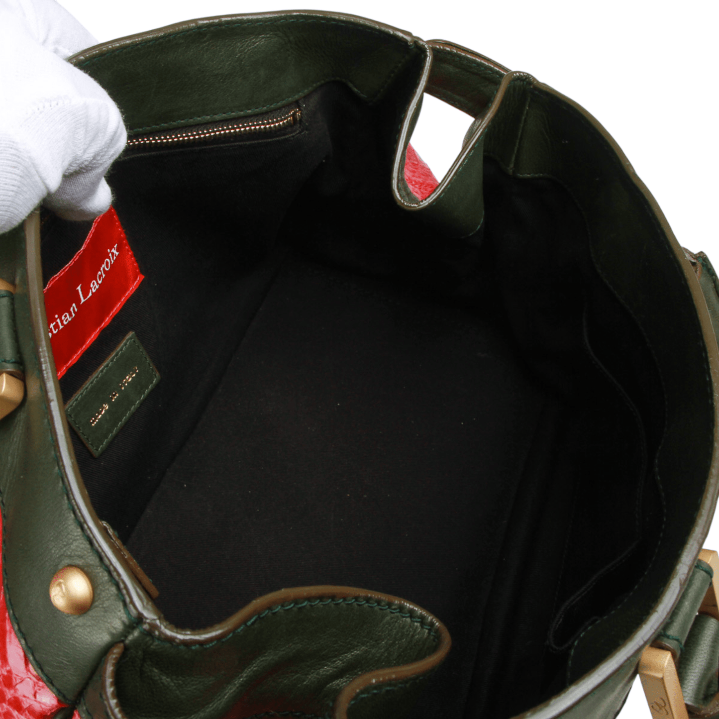 Christian Lacroix Vintage Pink Snake-Embossed Leather Shoulder Bag