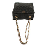 Authentic Moschino quilted black calfskin Gold chain strap purse