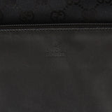 Authentic Gucci black monogram canvas and leather tote bag