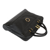 Authentic Gianni Versace black leather handbag soft briefcase
