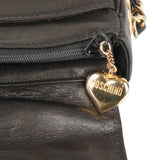 Vintage Moschino heart shape quilted calfskin gold chain strap purse