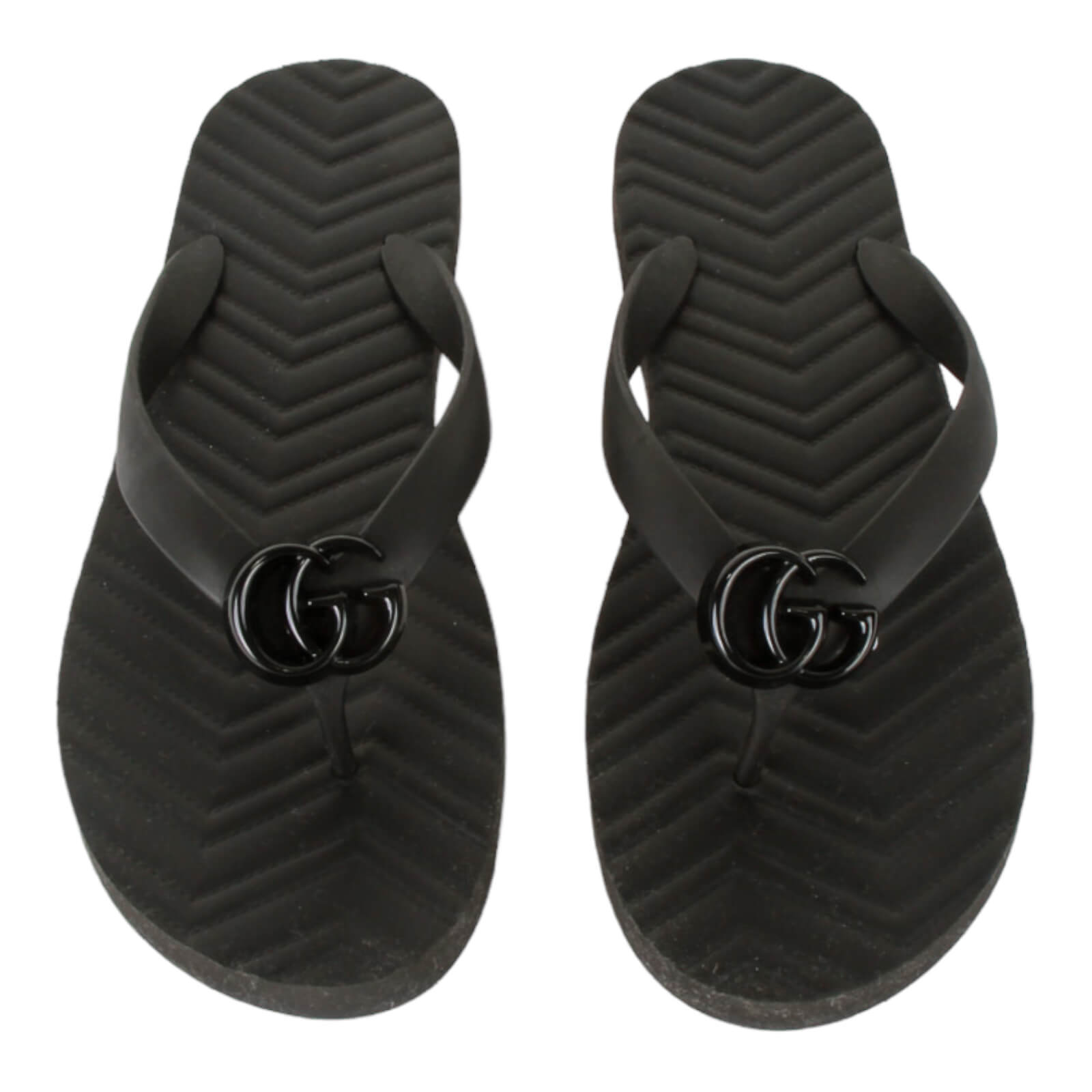Authentic Gucci Double G Flip Flops black size US 9.5