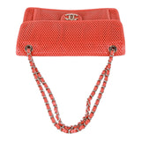 Authentic Chanel red leather Matelassé chain shoulder bag