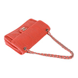 Authentic Chanel red leather Matelassé chain shoulder bag