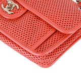 Authentic Chanel red leather Matelassé chain shoulder bag