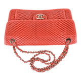 Authentic Chanel red leather Matelassé chain shoulder bag