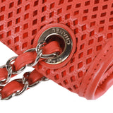 Authentic Chanel red leather Matelassé chain shoulder bag