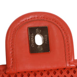 Authentic Chanel red leather Matelassé chain shoulder bag