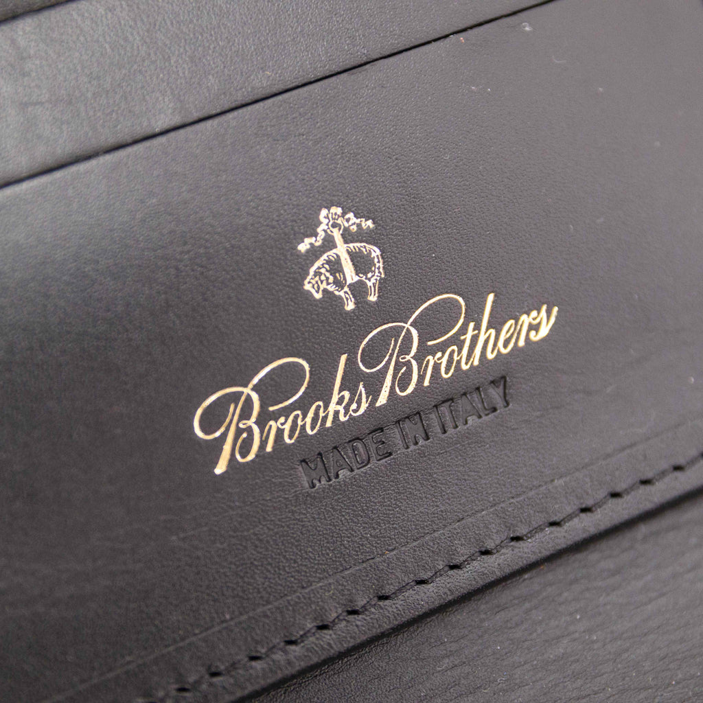 Authentic Brooks Brothers Black Leather Business Bag