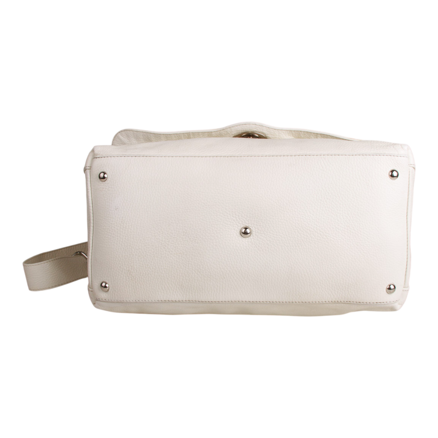 Zanellato “Postina” Medium Bag in White Leather Silver-Tone Hardware