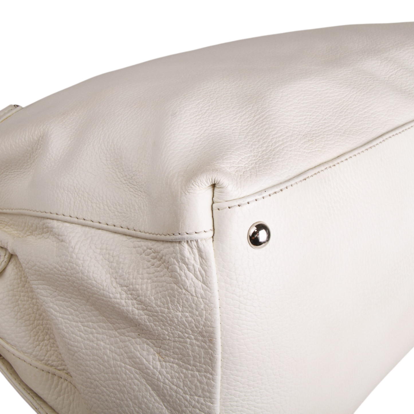 Zanellato “Postina” Medium Bag in White Leather Silver-Tone Hardware