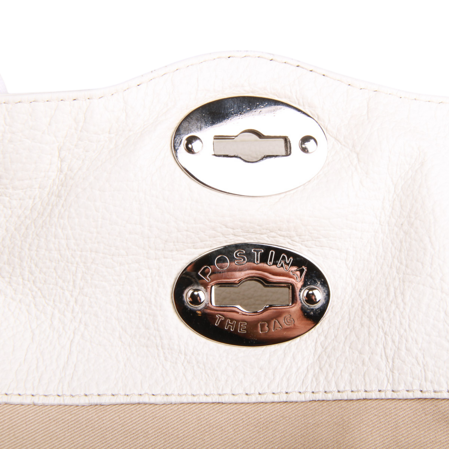 Zanellato “Postina” Medium Bag in White Leather Silver-Tone Hardware